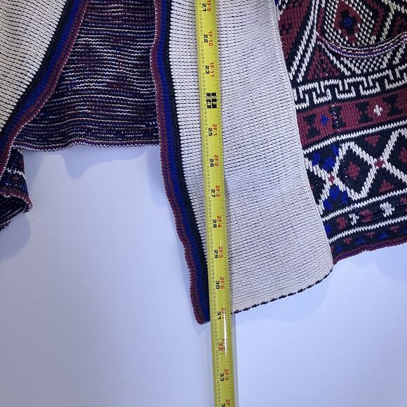 Forever 21 Cardigan Womens Small Boho Knit Aztec Open Sweater Pockets Layering - Picture 8 of 16